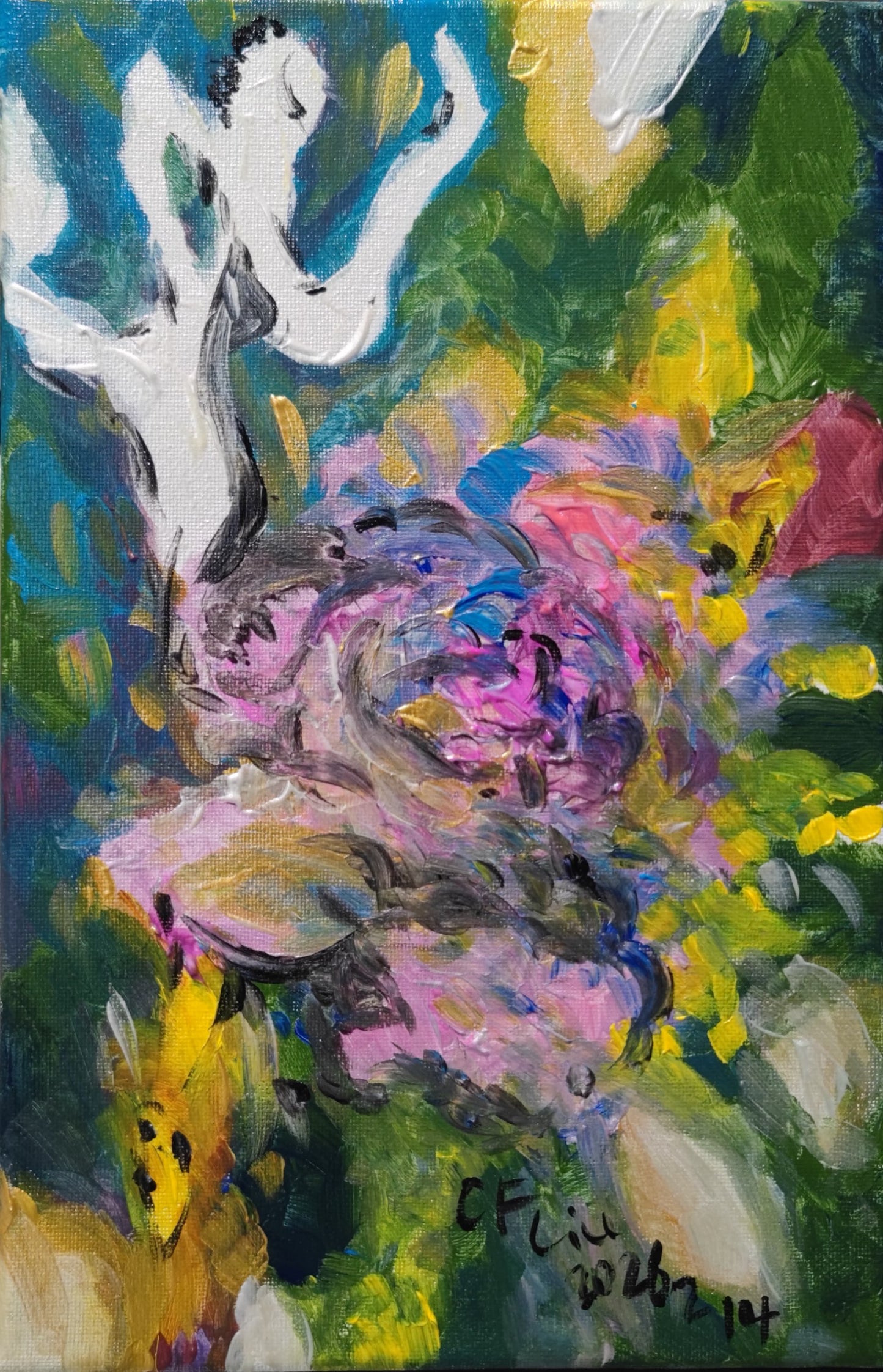 The White Spirit Among Flowers-Acrylic