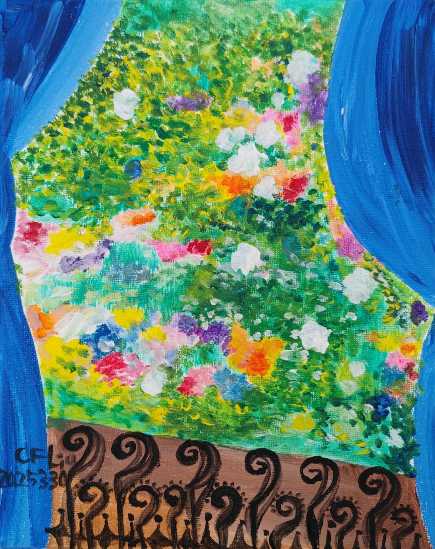 Backyard Garden-Acrylic