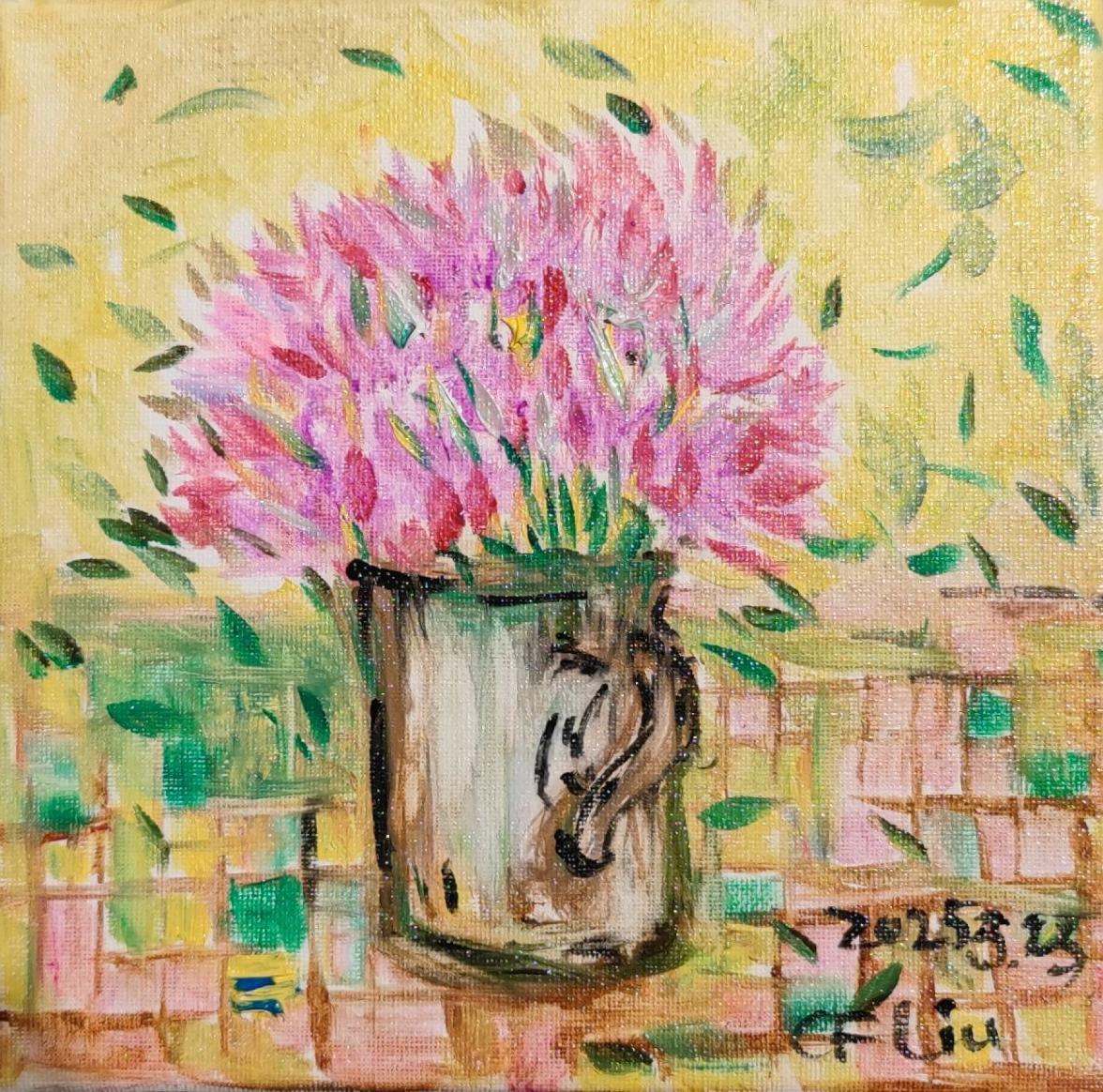 Daisy in a Cup-Oil Painting