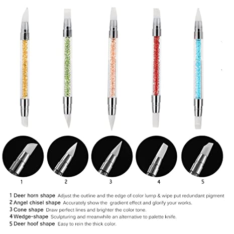Wholesale Double Head Silicone Nail Art Sculpture Pen Brushes(Head