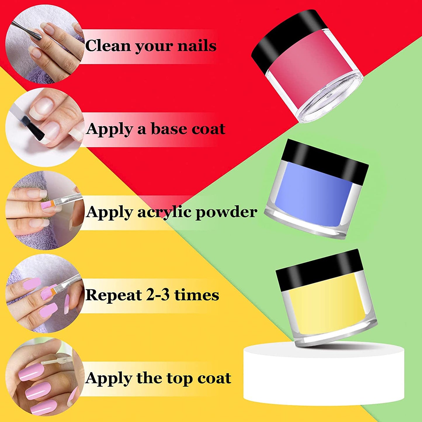 12 Colors Acrylic Nail Powder Set