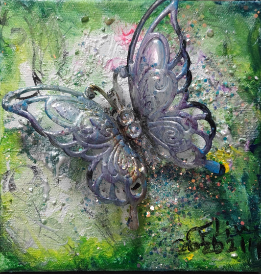 Transparent Butterflies in the Greenery-Acrylic