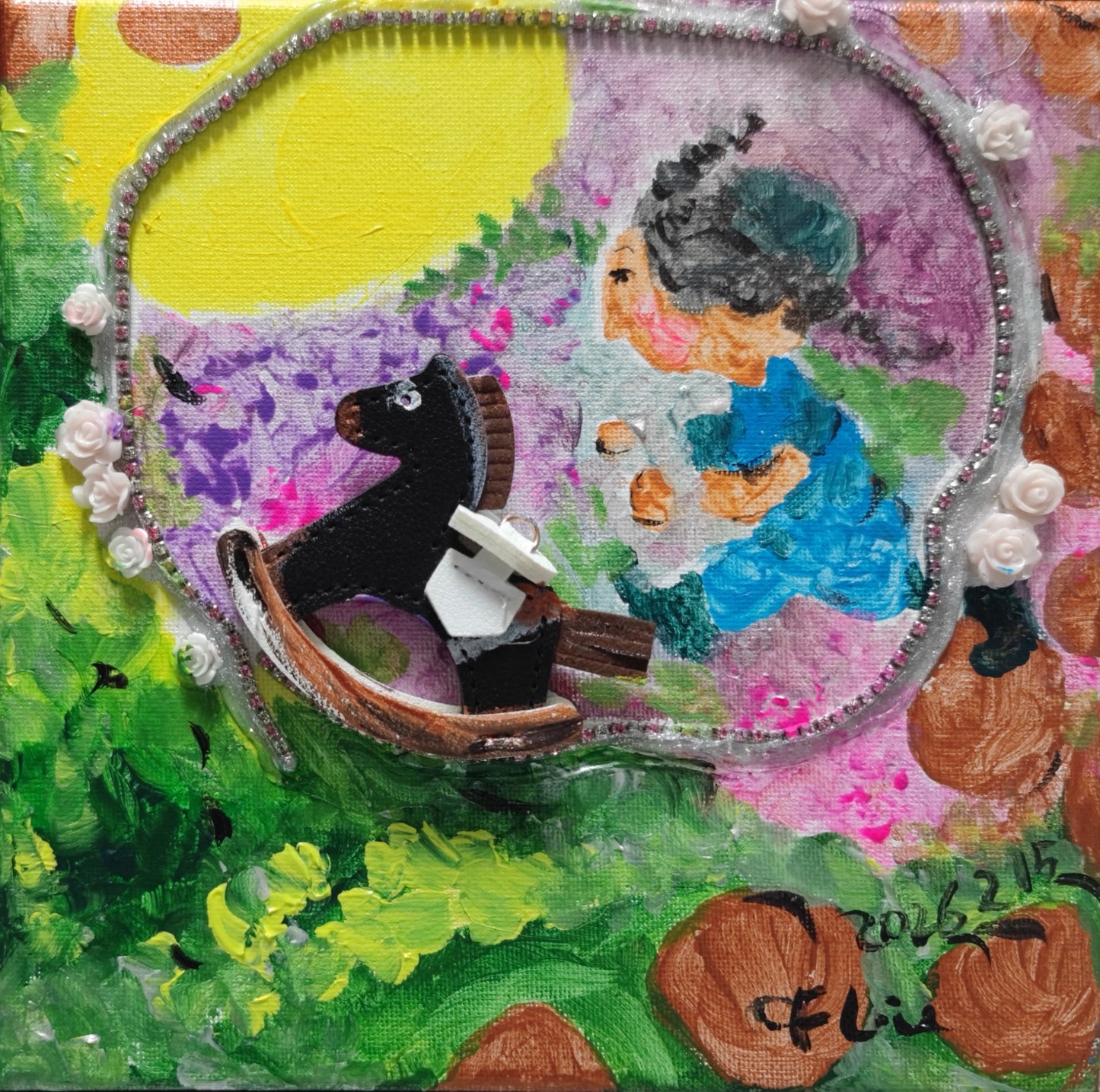The Little Wooden Horse of Childhood-Acrylic