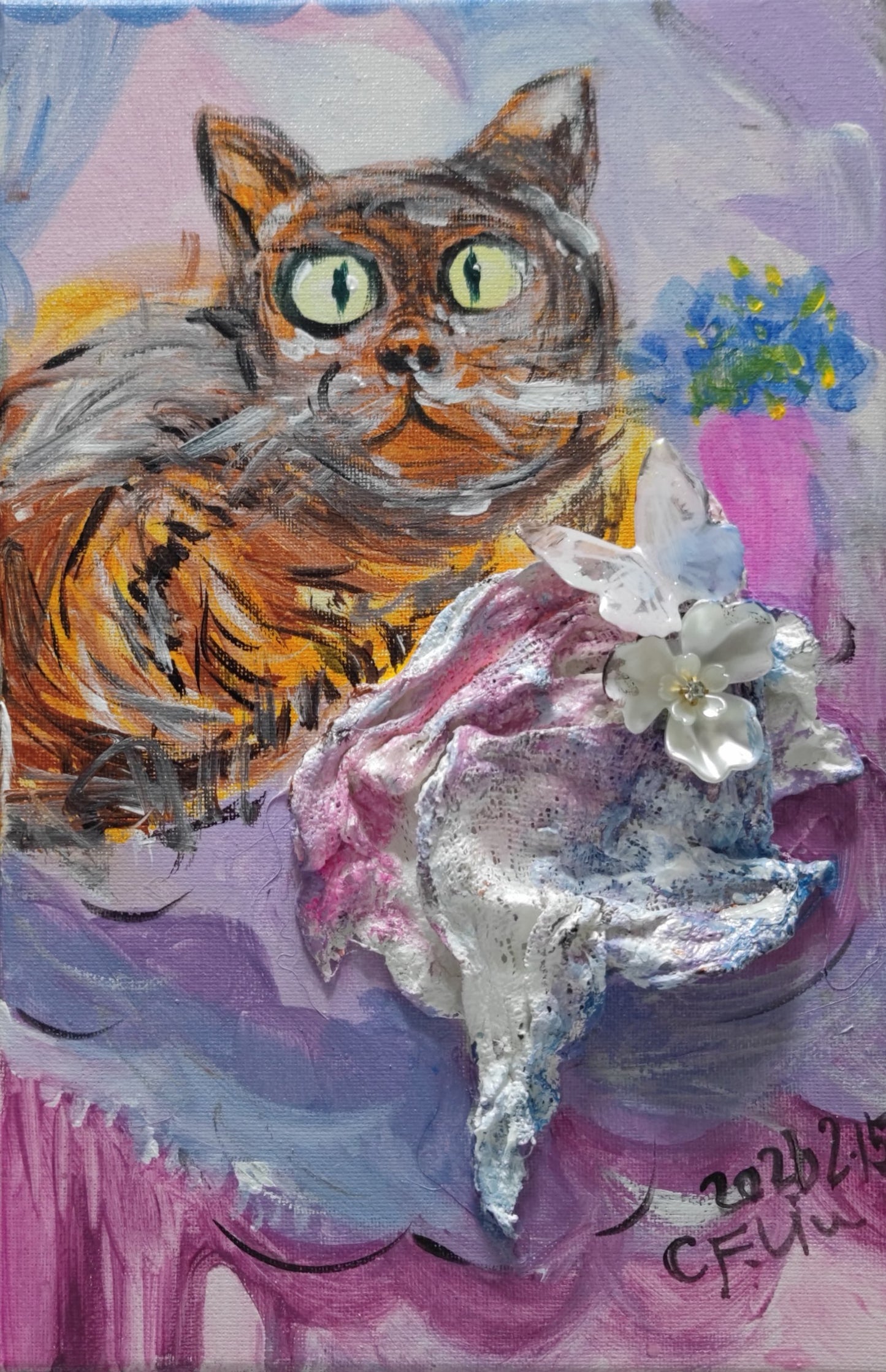 Kitty, What Happened?-Acrylic