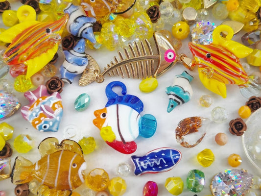 (Art Deco )Finding Your Nemo (small-med. glass beads)