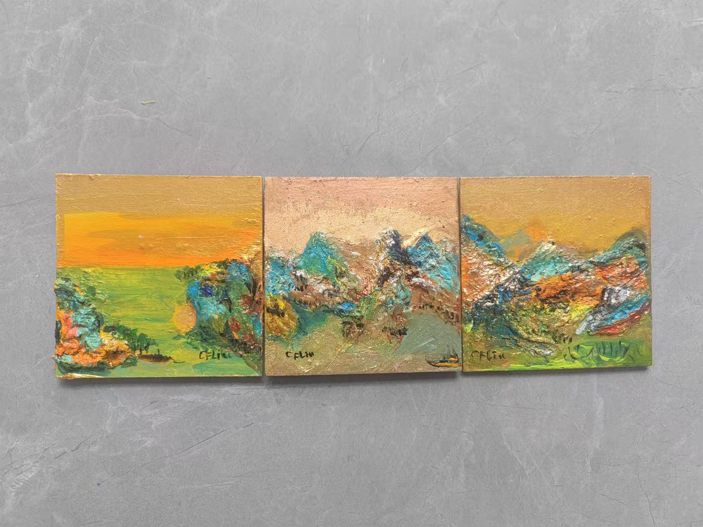A Panorama of Rivers and Mountains 23-Acrylic