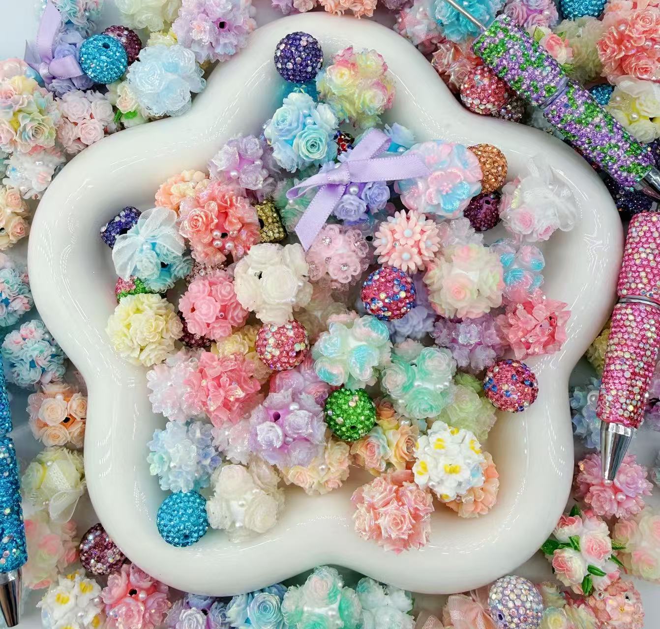 【For Pen/Key Chain】Pastel Bloom Mix