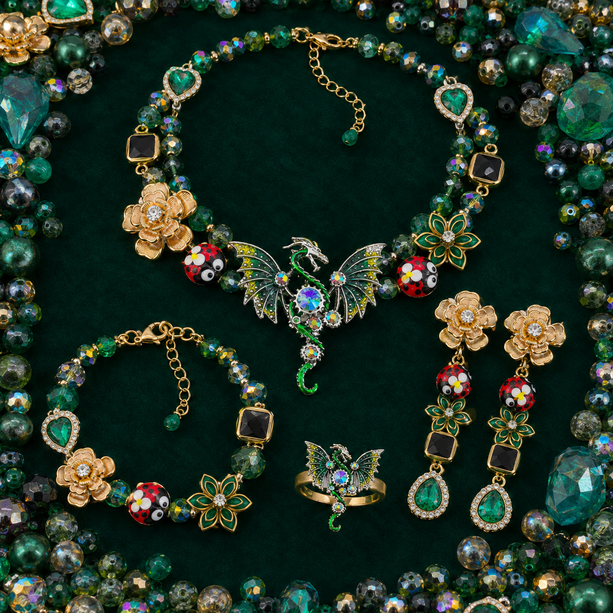 (Artist) Giant Luxury-Emerald Dragon