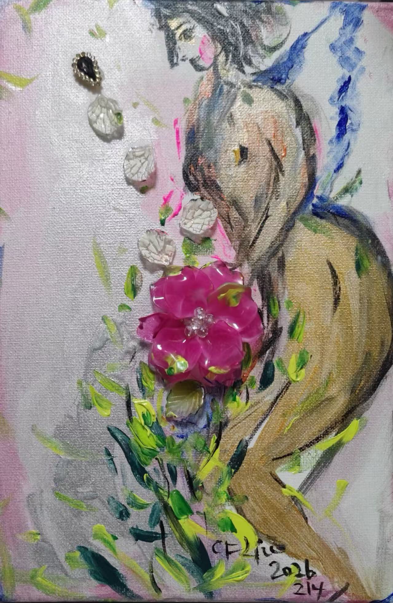 A Shy Woman-Acrylic