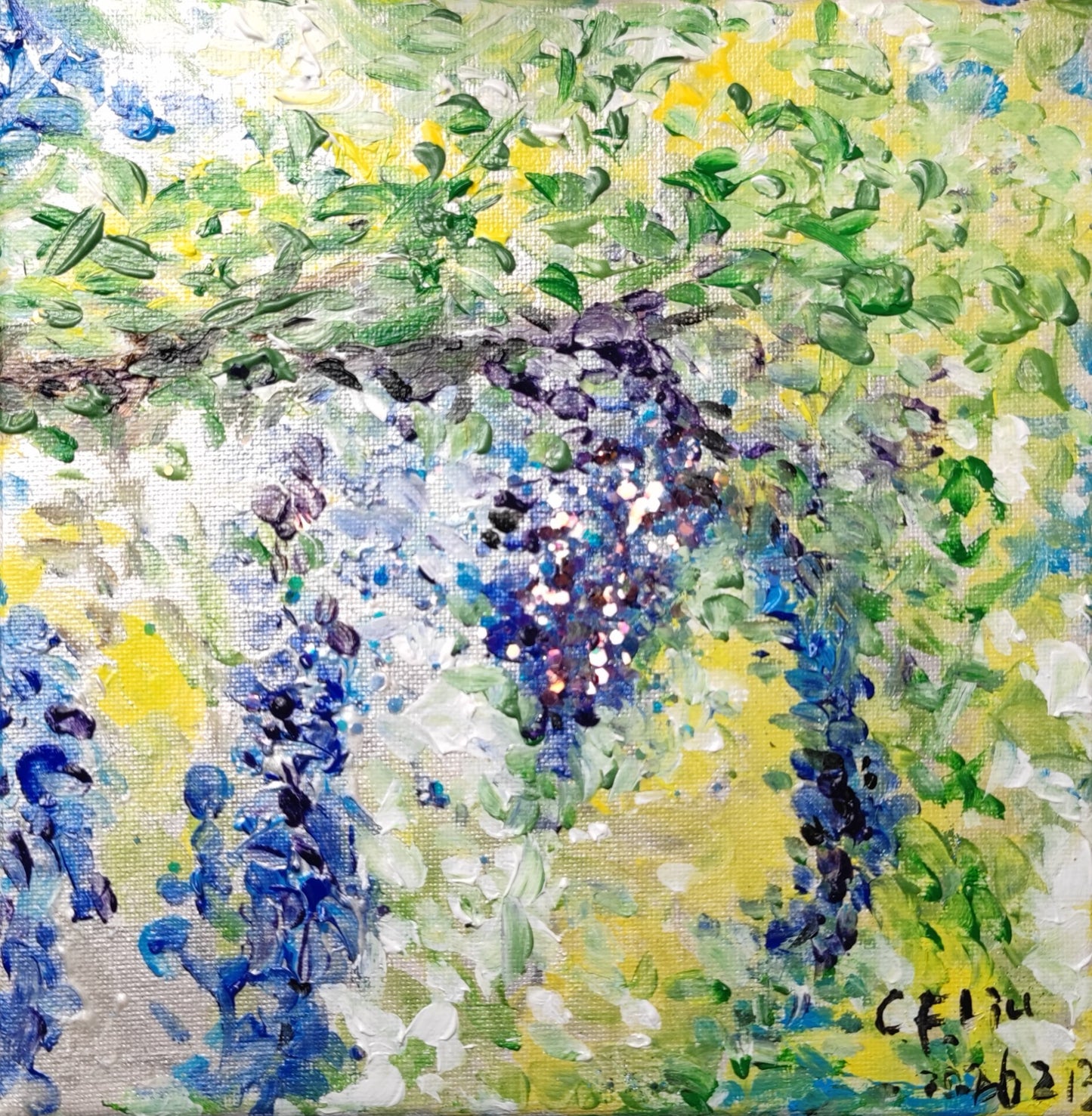 Blooming Purple Flowers-Acrylic