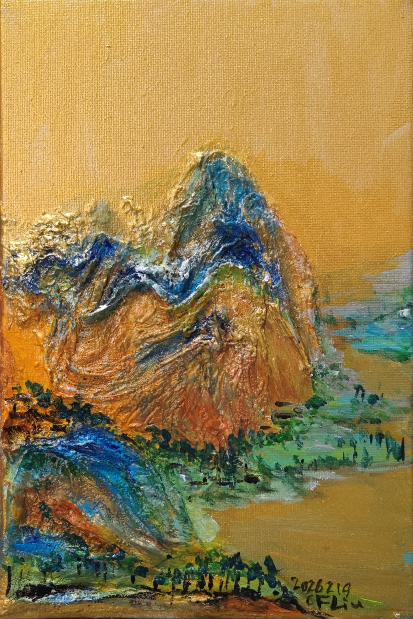 A Panorama of Rivers and Mountains-Acrylic