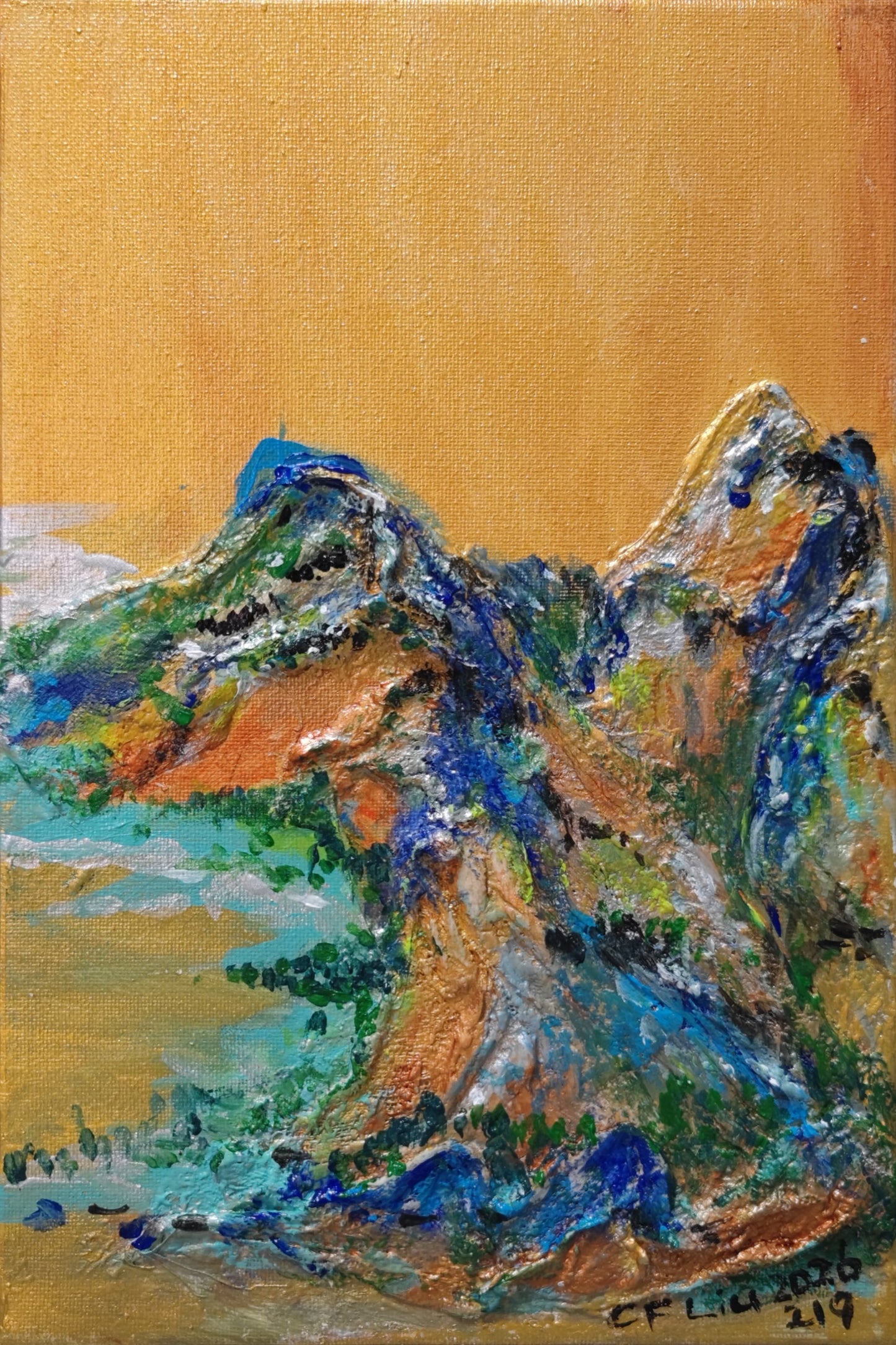 A Panorama of Rivers and Mountains-Acrylic