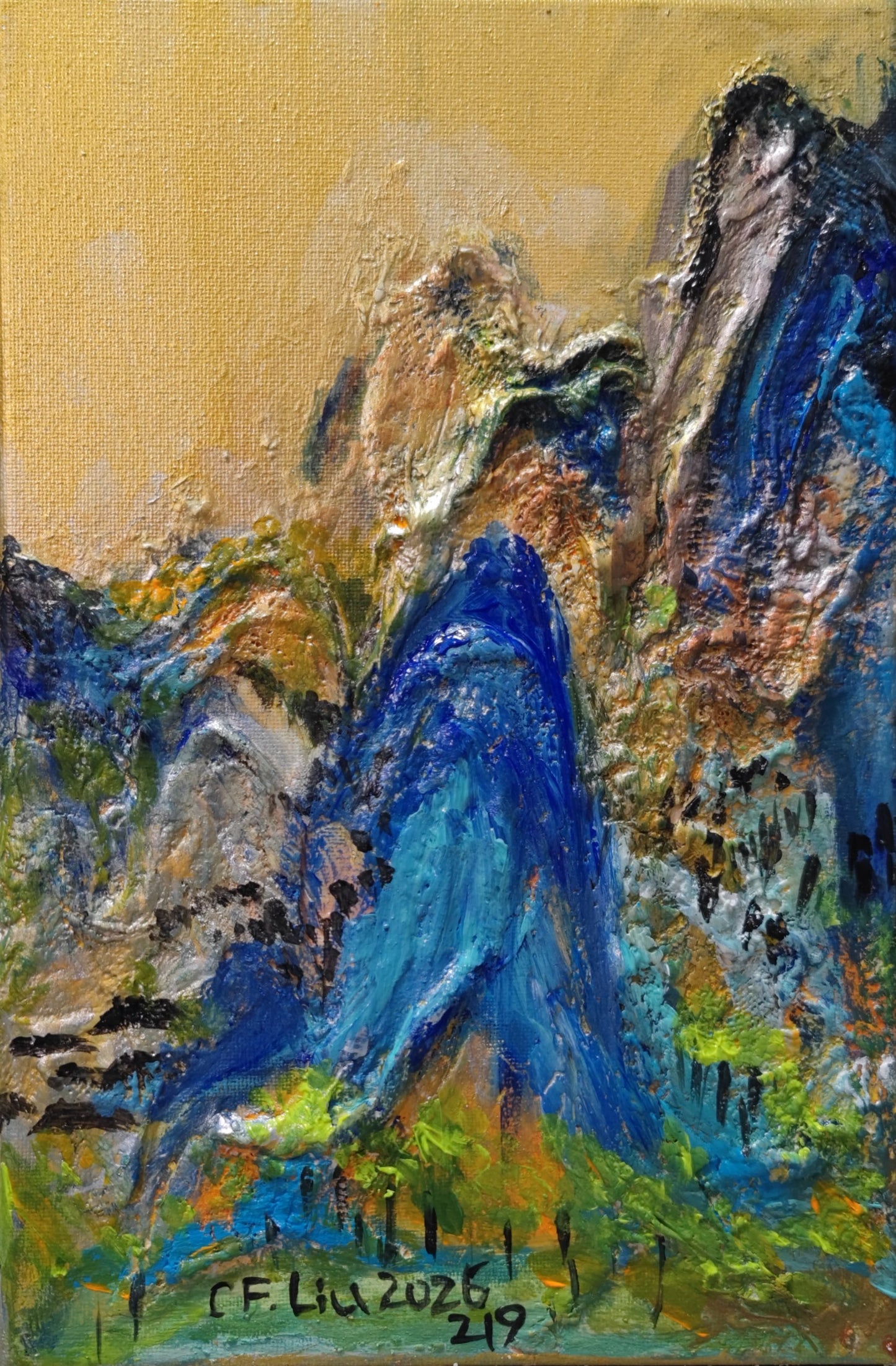 A Panorama of Rivers and Mountains-Acrylic