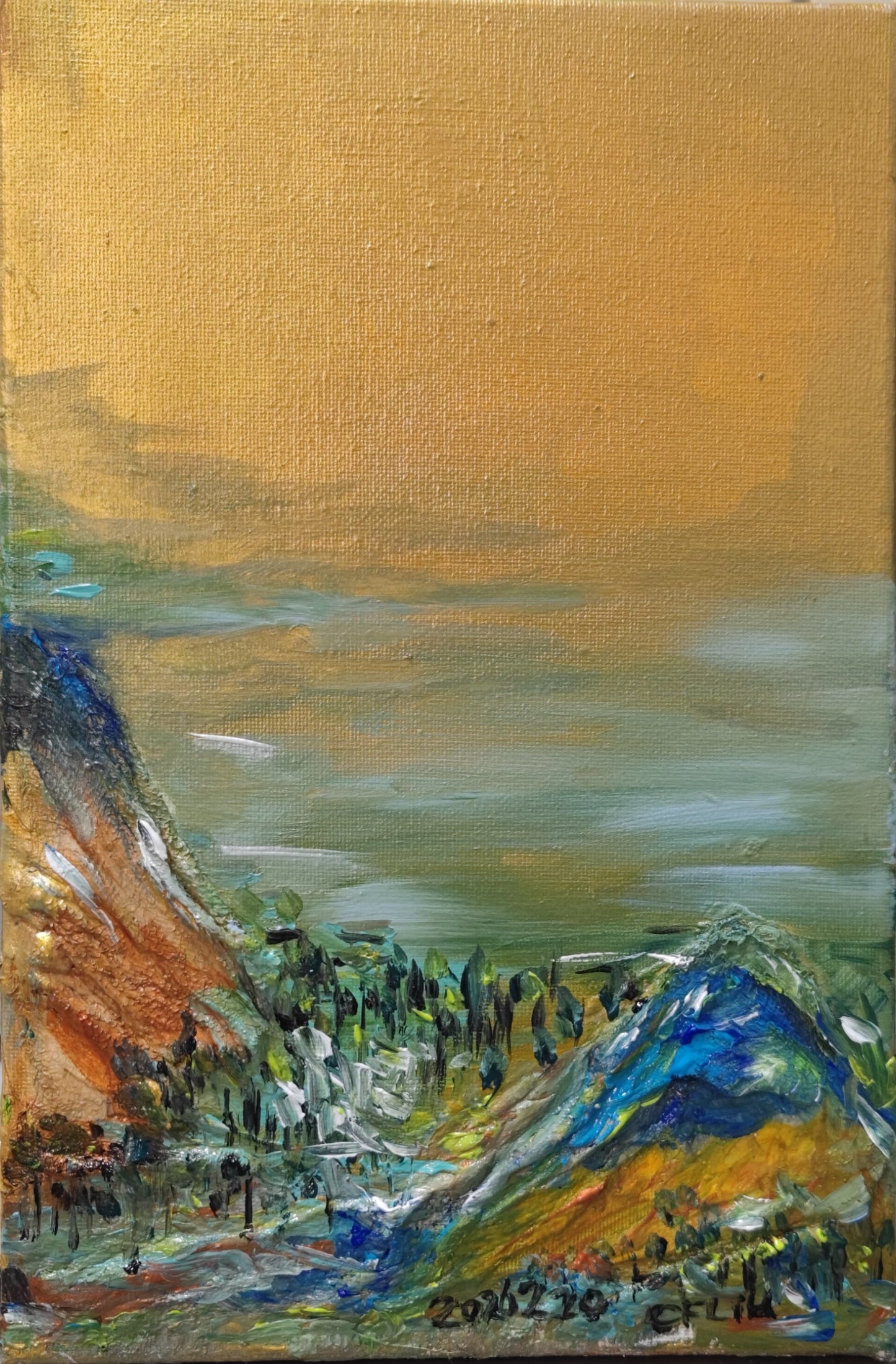 A Panorama of Rivers and Mountains-Acrylic