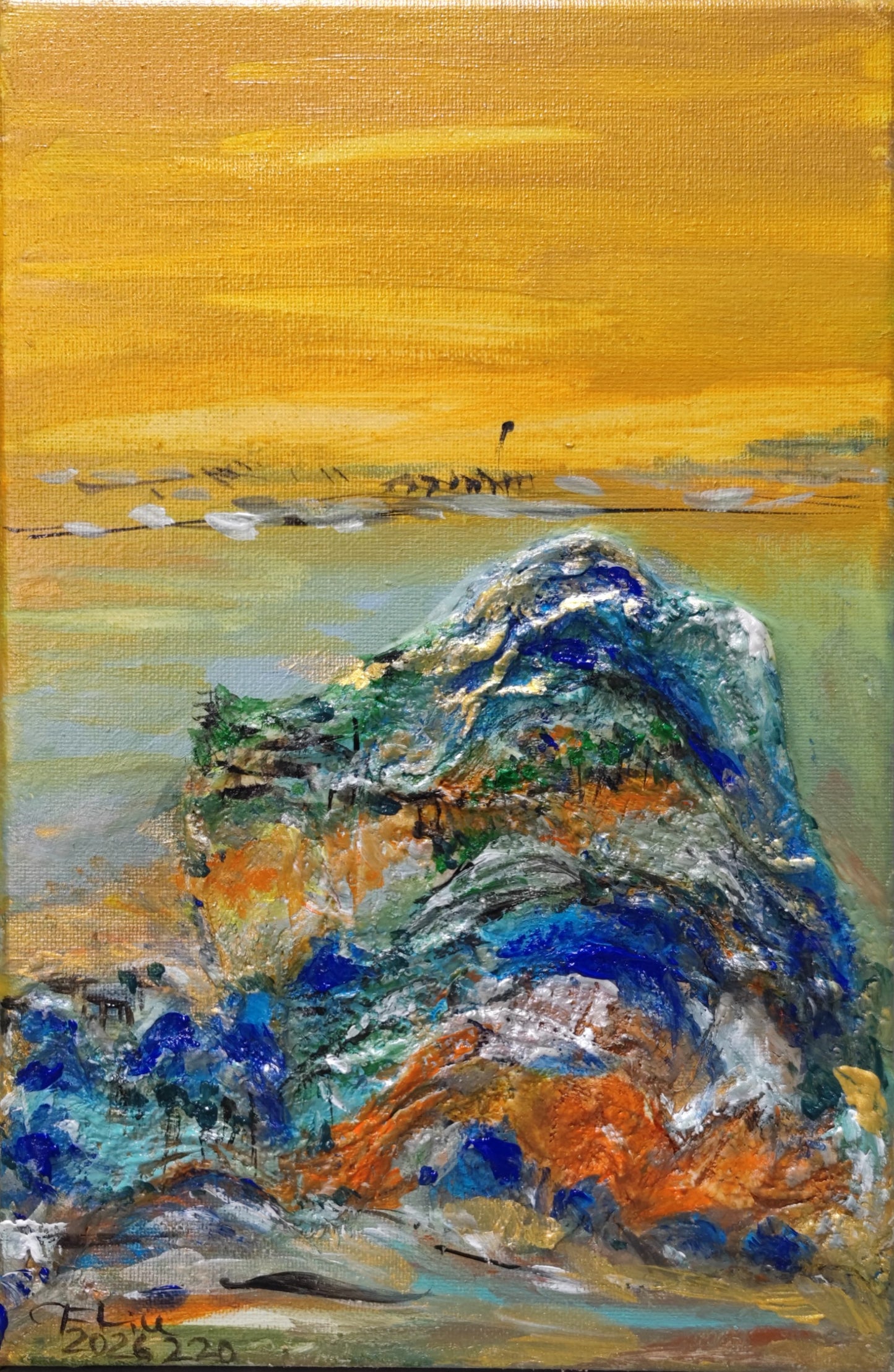 A Panorama of Rivers and Mountains-Acrylic