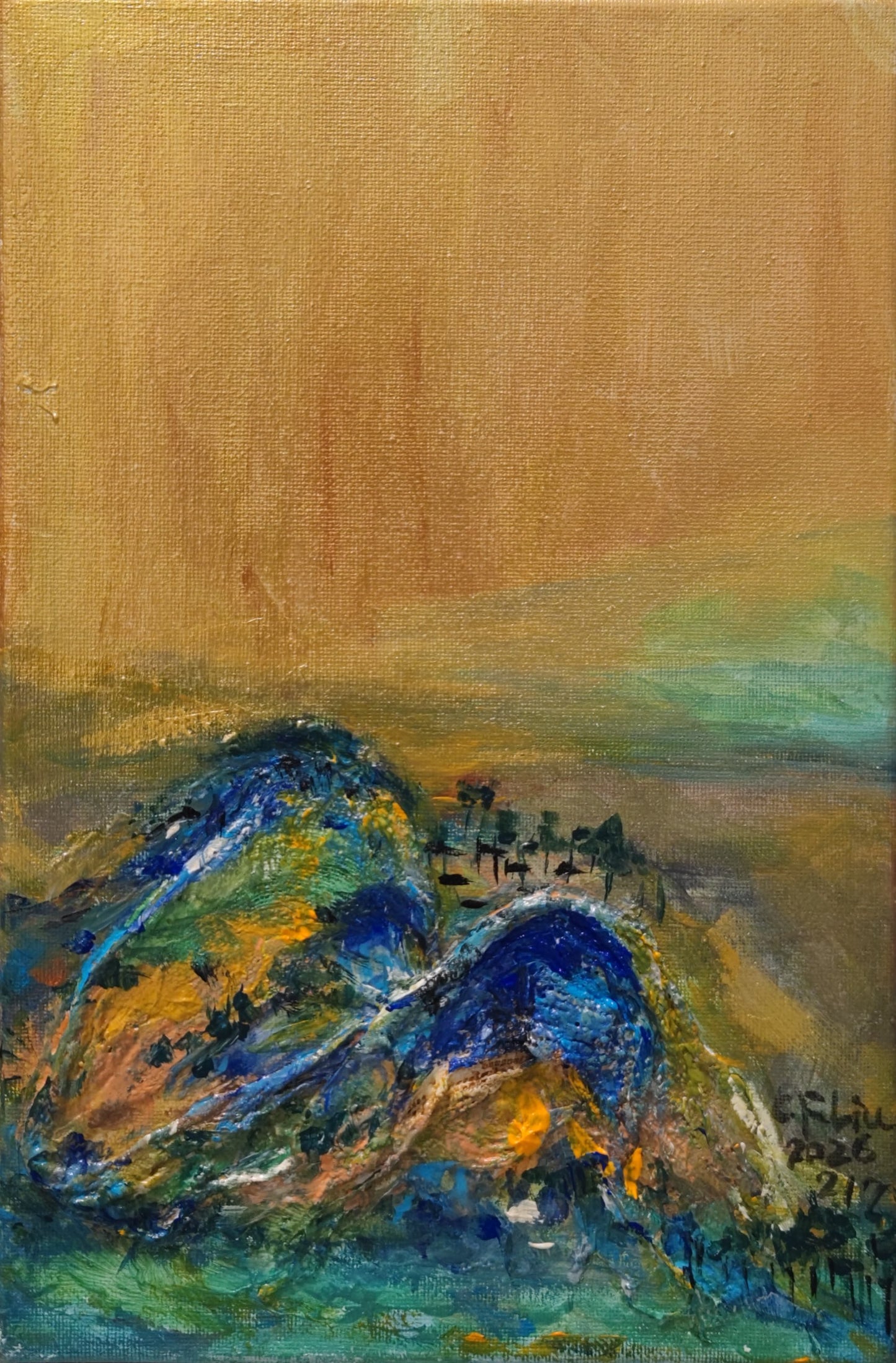 A Panorama of Rivers and Mountains-Acrylic