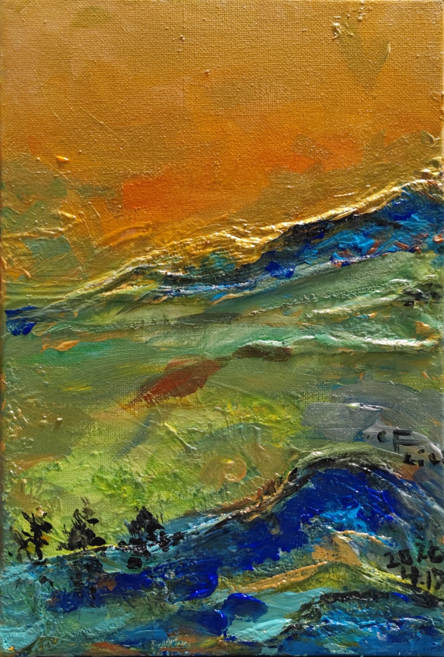 A Panorama of Rivers and Mountains-Acrylic
