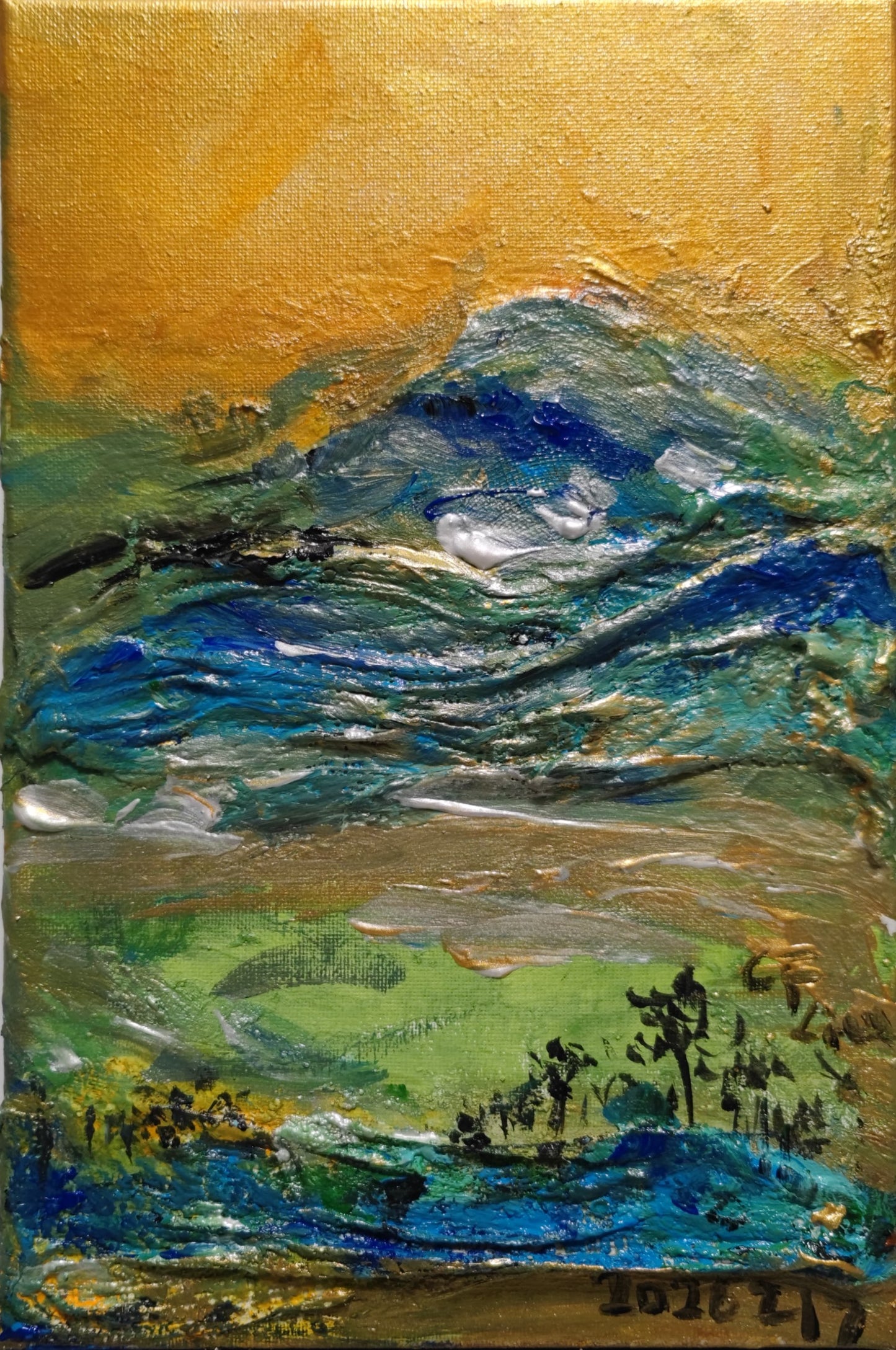 A Panorama of Rivers and Mountains-Acrylic