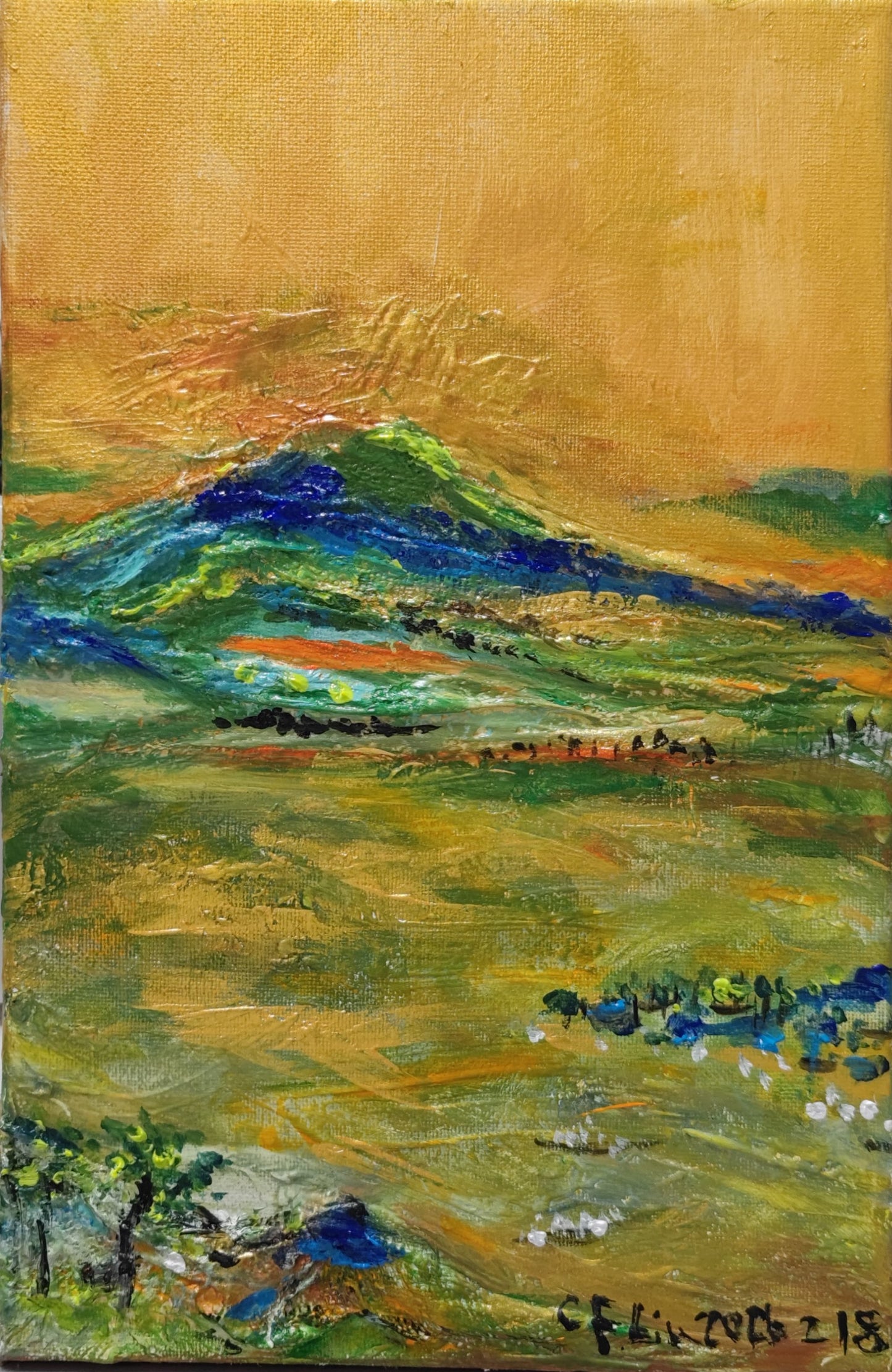 A Panorama of Rivers and Mountains-Acrylic