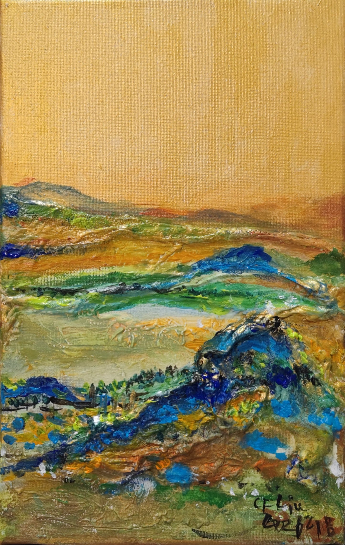 A Panorama of Rivers and Mountains-Acrylic