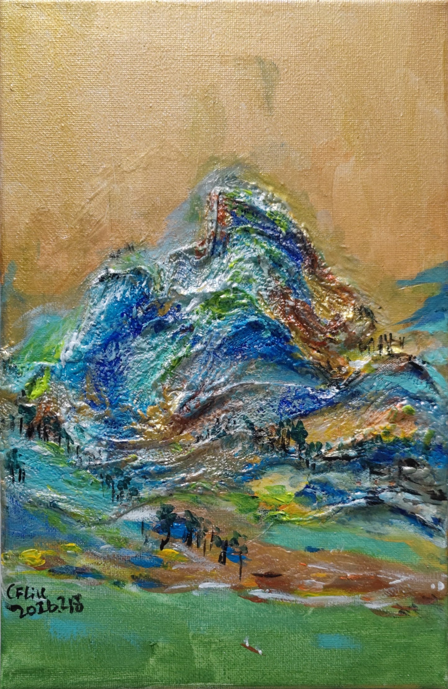 A Panorama of Rivers and Mountains-Acrylic