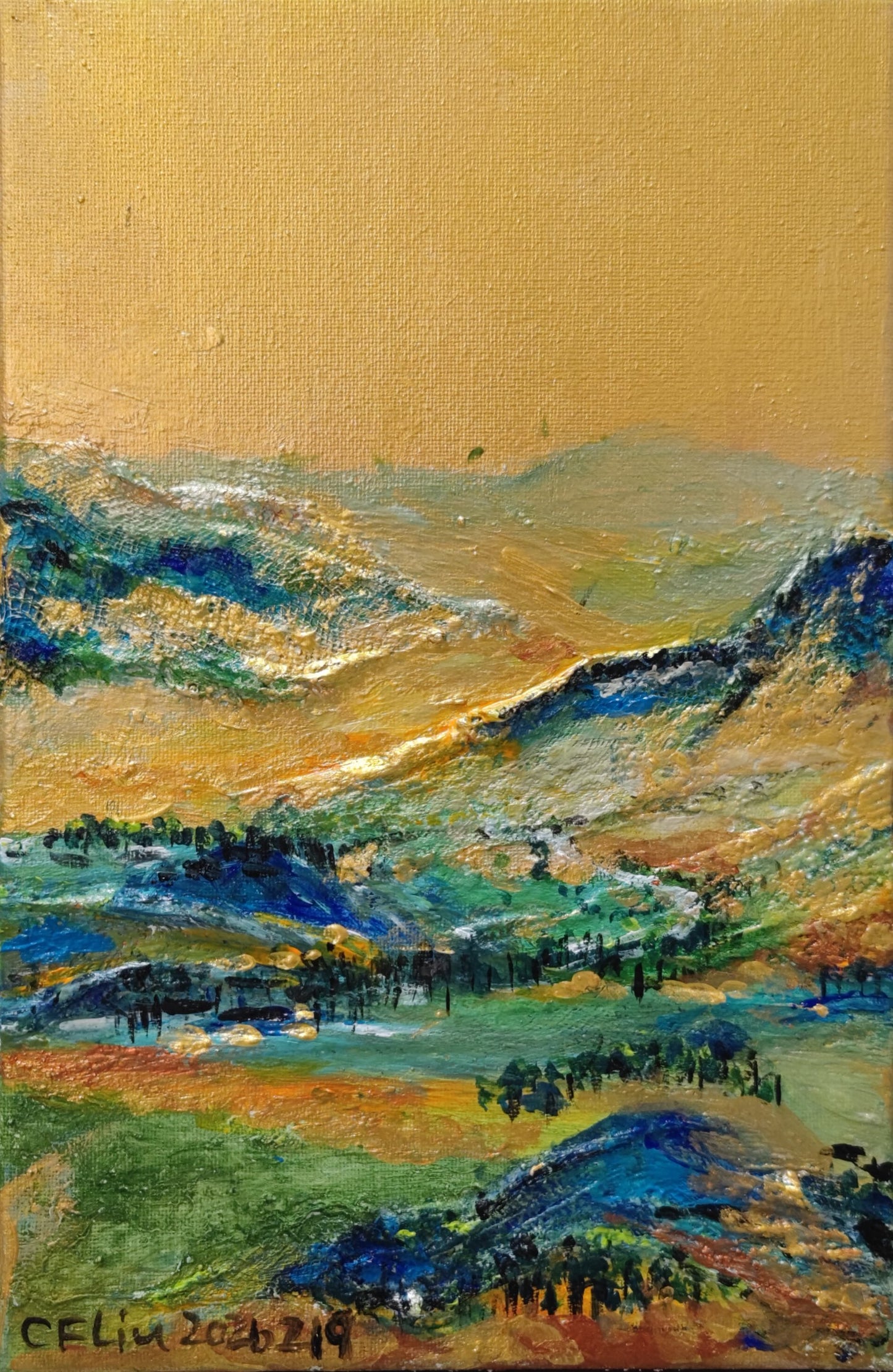 A Panorama of Rivers and Mountains-Acrylic