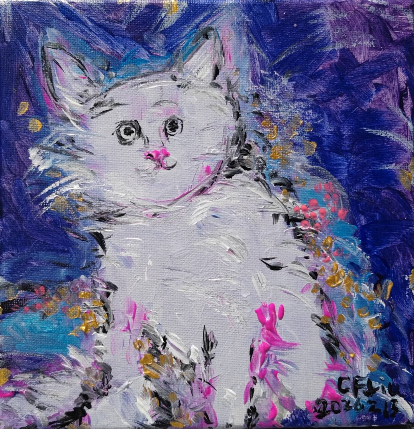 The Kitten Who Knocked Over the Paint Box-Acrylic