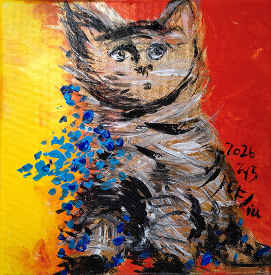 A Frightened Cat-Acrylic