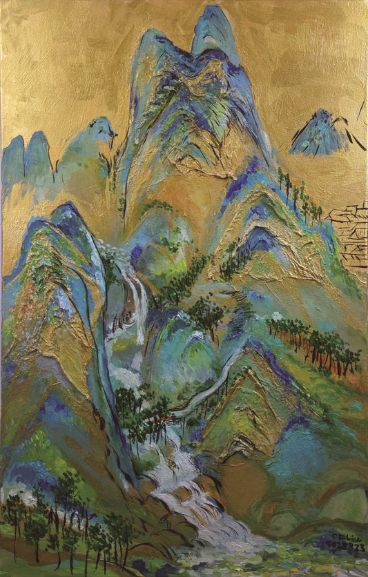 A Scene from A Thousand Li of Rivers and Mountains-Oil Painting