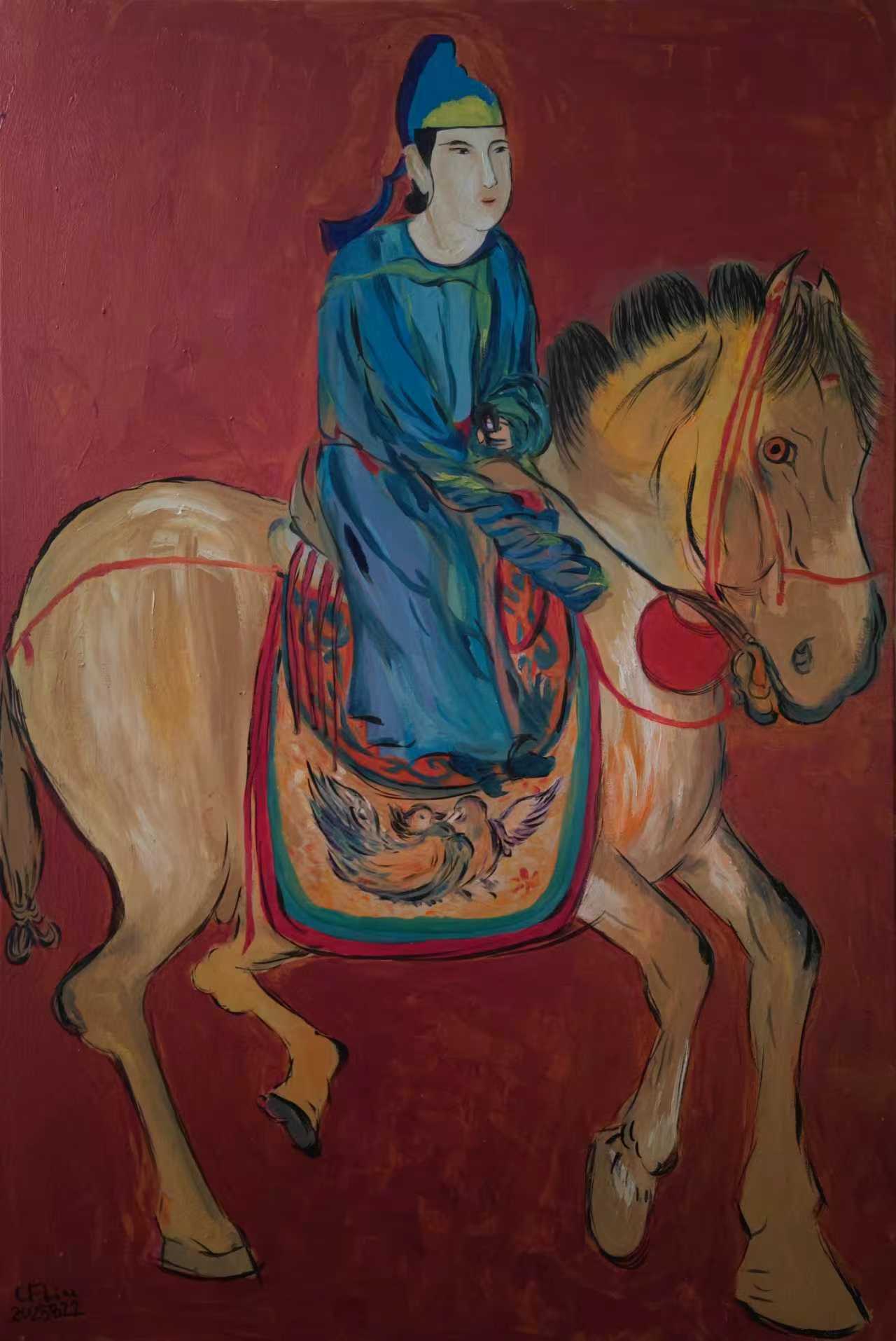 Lady Guo's Spring Outing-Oil Painting