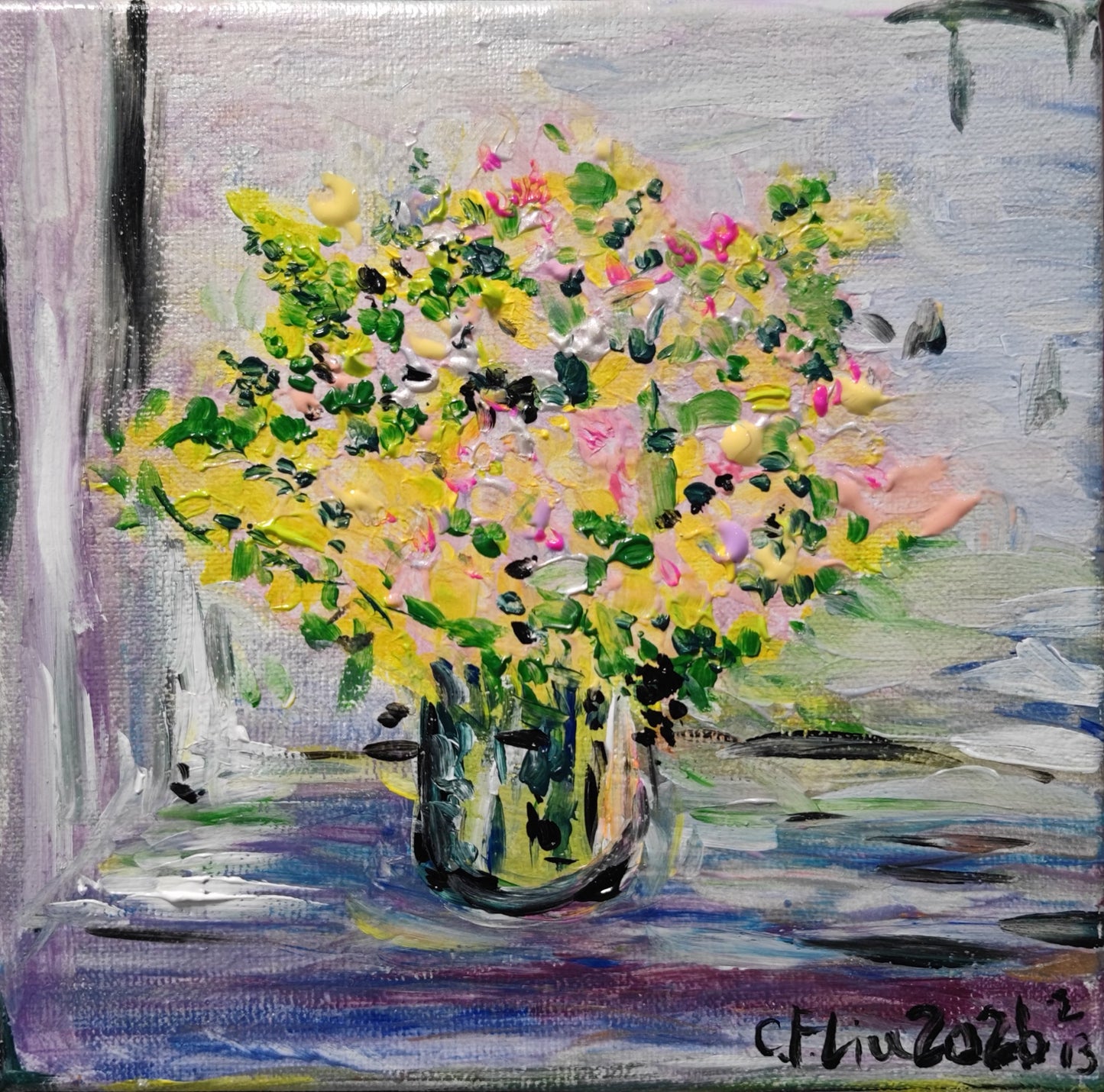 The Small Potted Plant by the Window-Acrylic