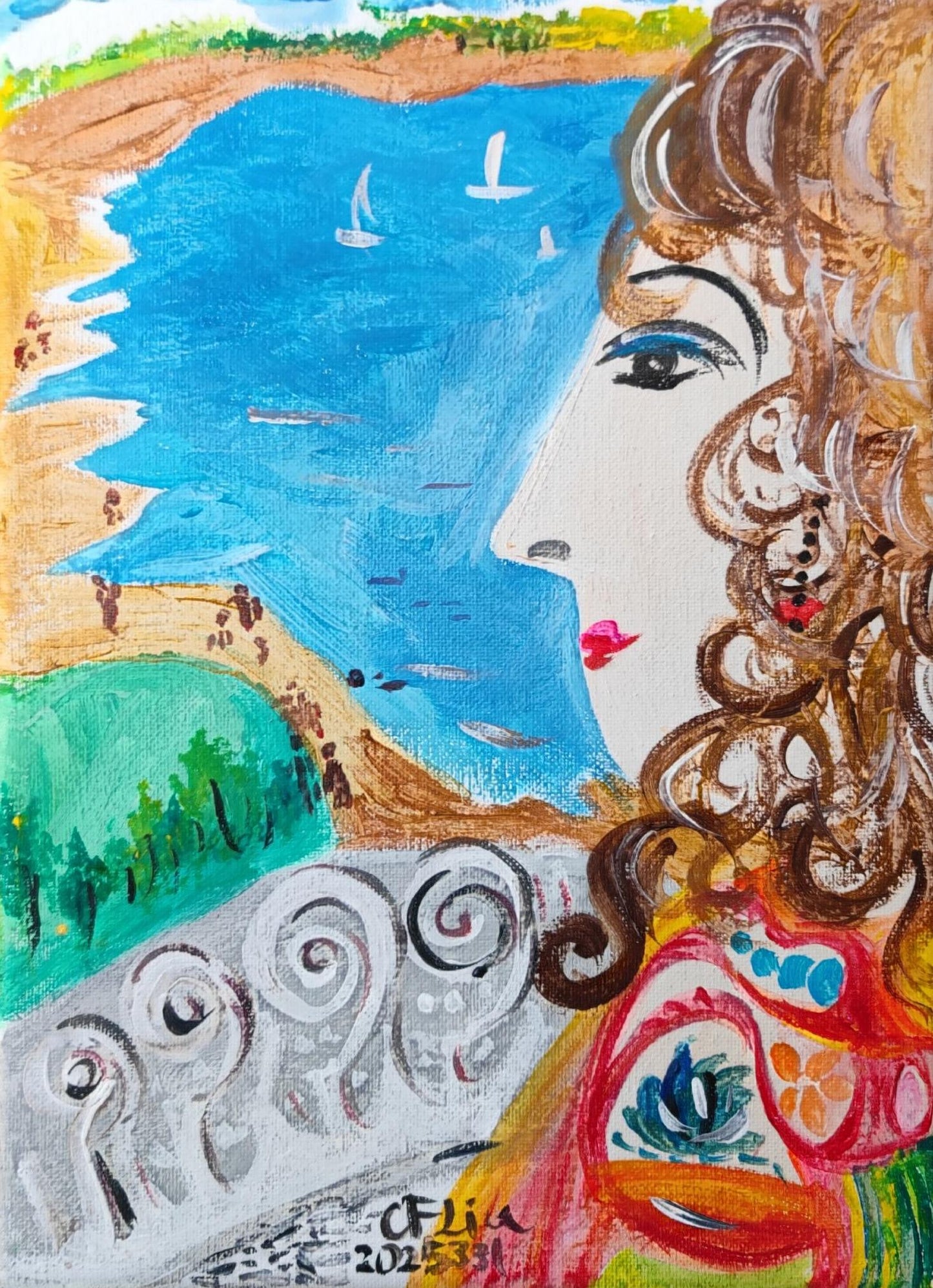 Princess on Vacation-Acrylic