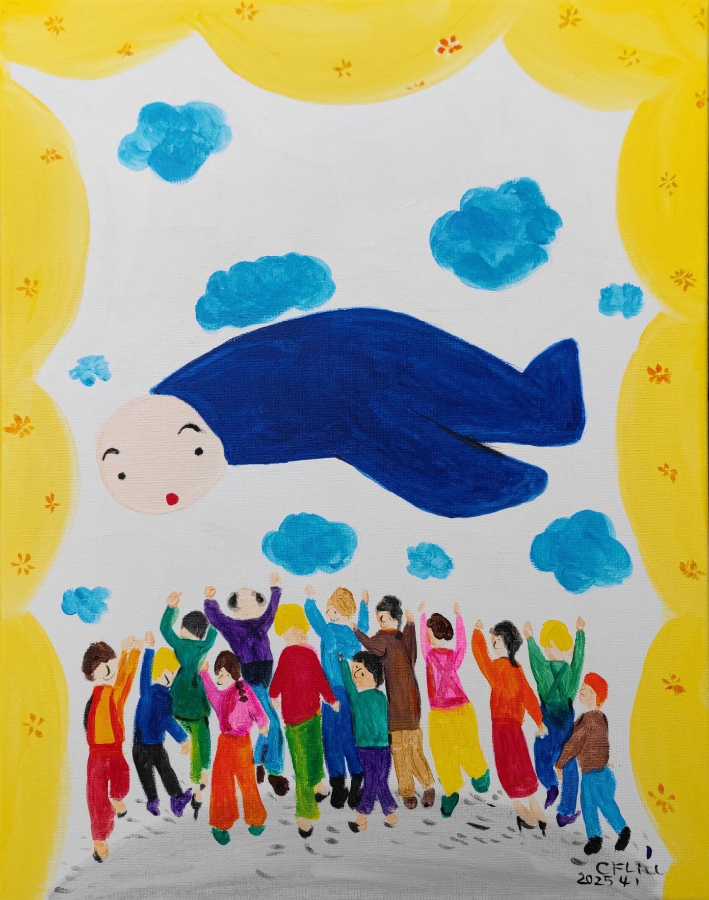 Cheerful Airplane No. 1-Acrylic