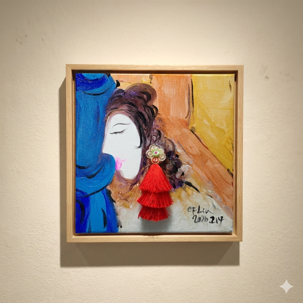 (8x8 inch / 20x20cm) Hand-Painted Acrylic Canvas Art| One-of-a-Kind 3D Textured  Media Painting