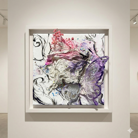 (8x8 inch / 20x20cm) Hand-Painted Acrylic Canvas Art| One-of-a-Kind 3D Textured Mixed Media Painting