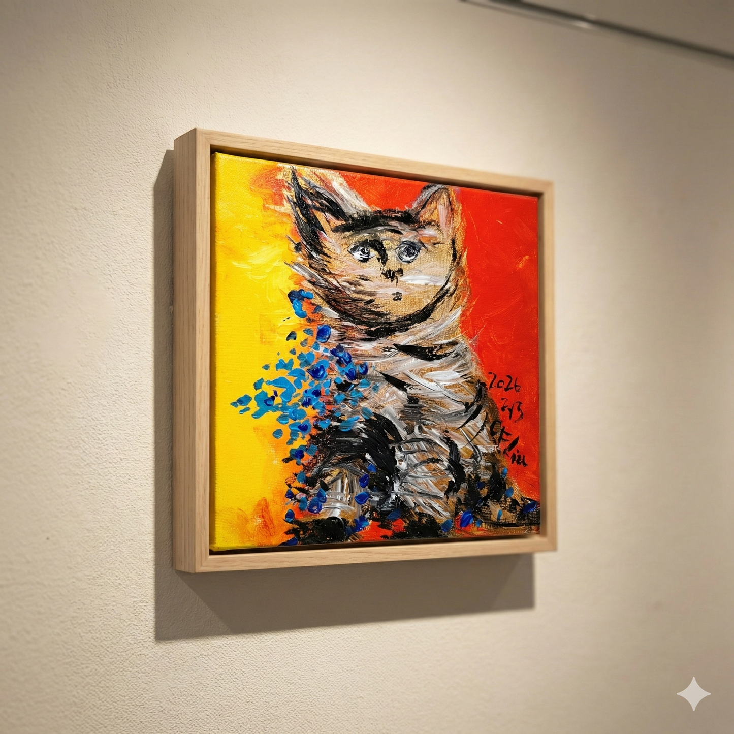 (8x8 inch / 20x20cm) Hand-Painted Acrylic Canvas Art| One-of-a-Kind 3D Textured  Media Painting