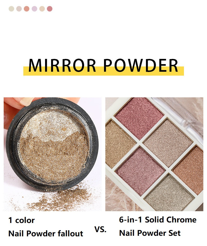 6-in-1 Nail Mirror Powder Set