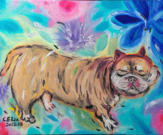 Bulldog-Oil Painting