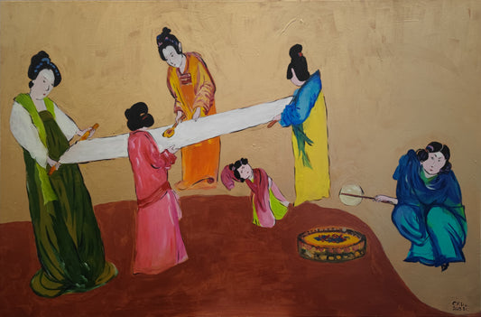 Palace Maid Ironing-Oil Painting